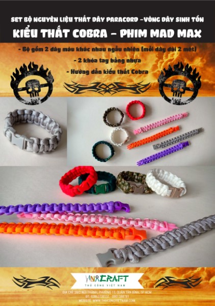 Kit vòng tay sinh tồn - kiểu thắt Cobra